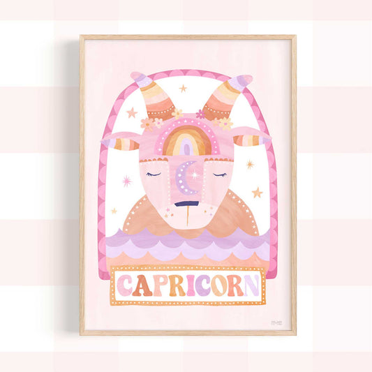 Pip+Phee Horoscope Zodiac Art Print - Capricorn - Pastel