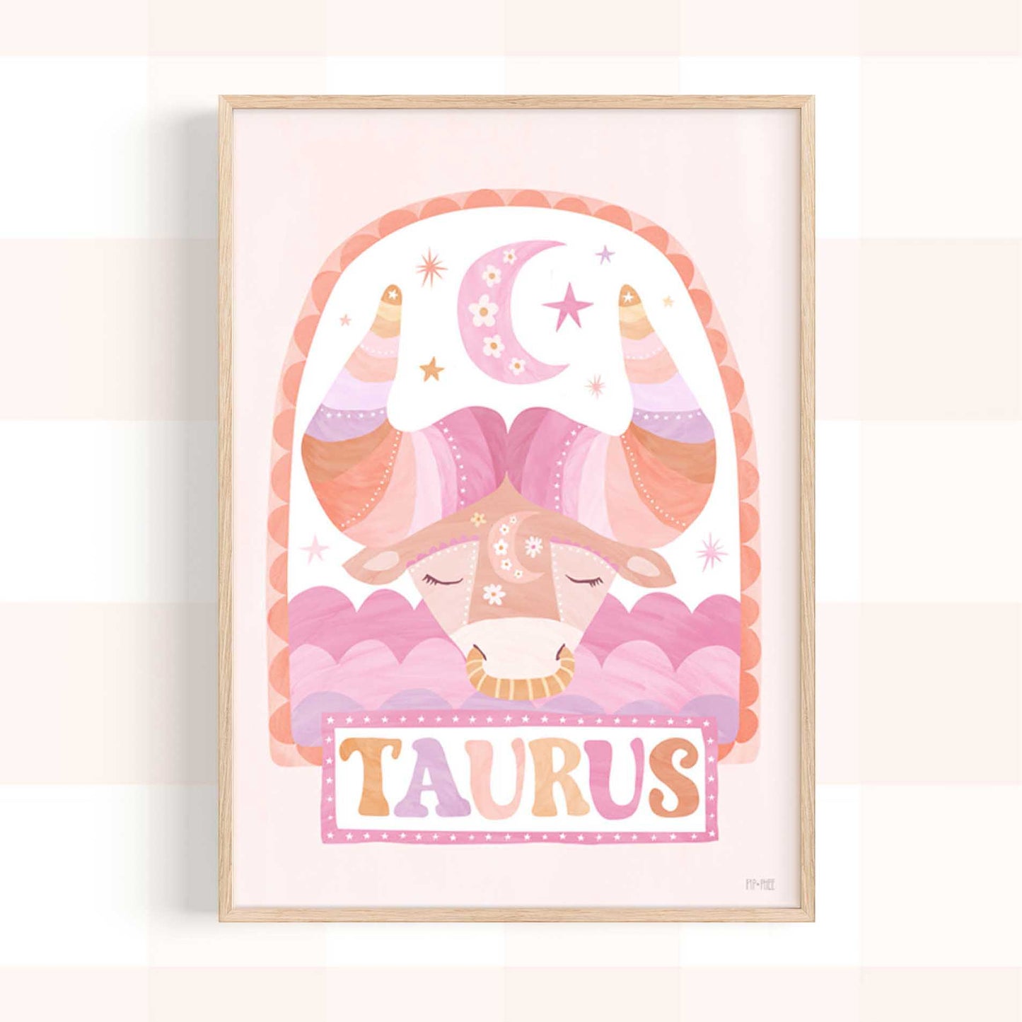 Pip+Phee Horoscope Zodiac Art Print - Taurus - Pastel