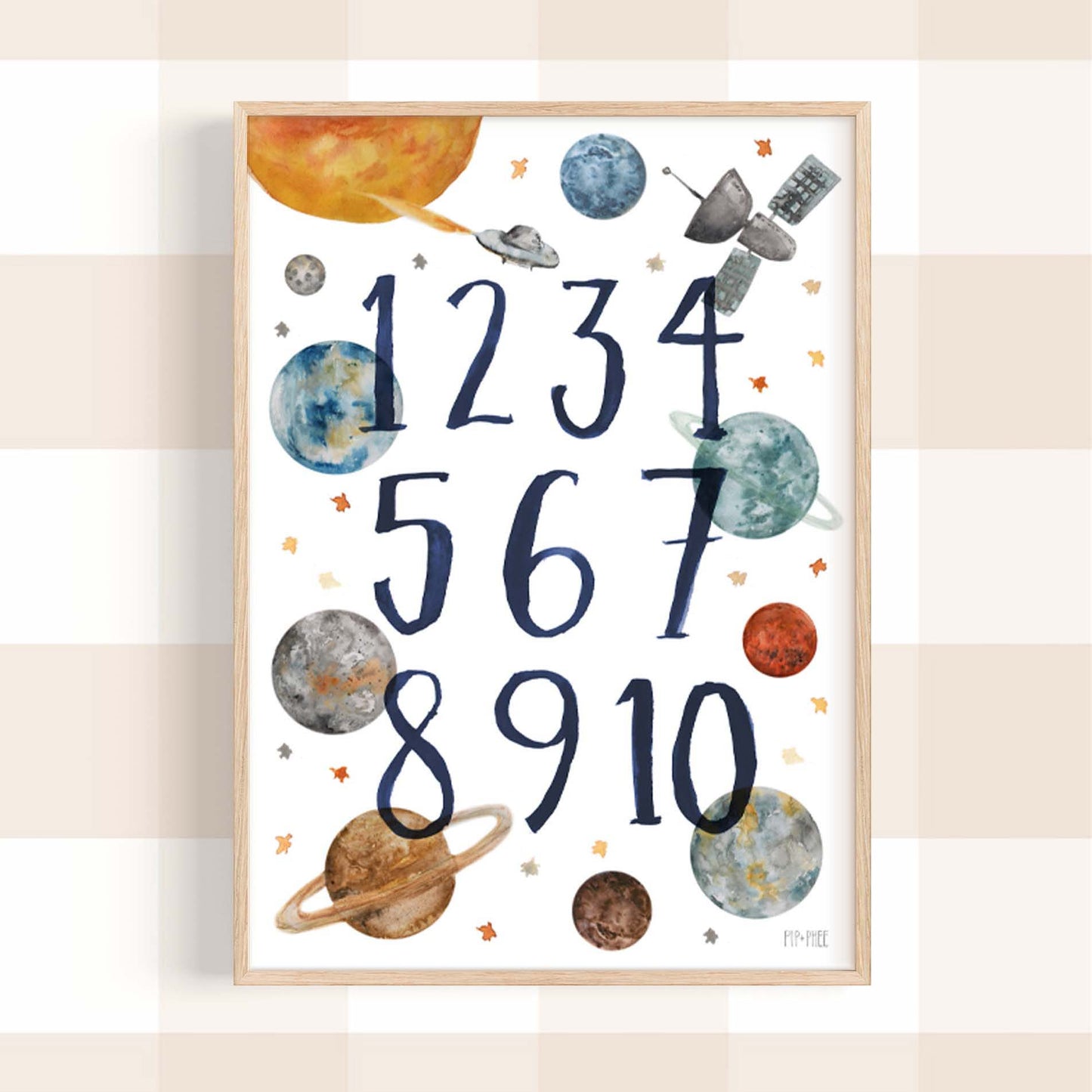 Pip+Phee Space Numbers Art Print