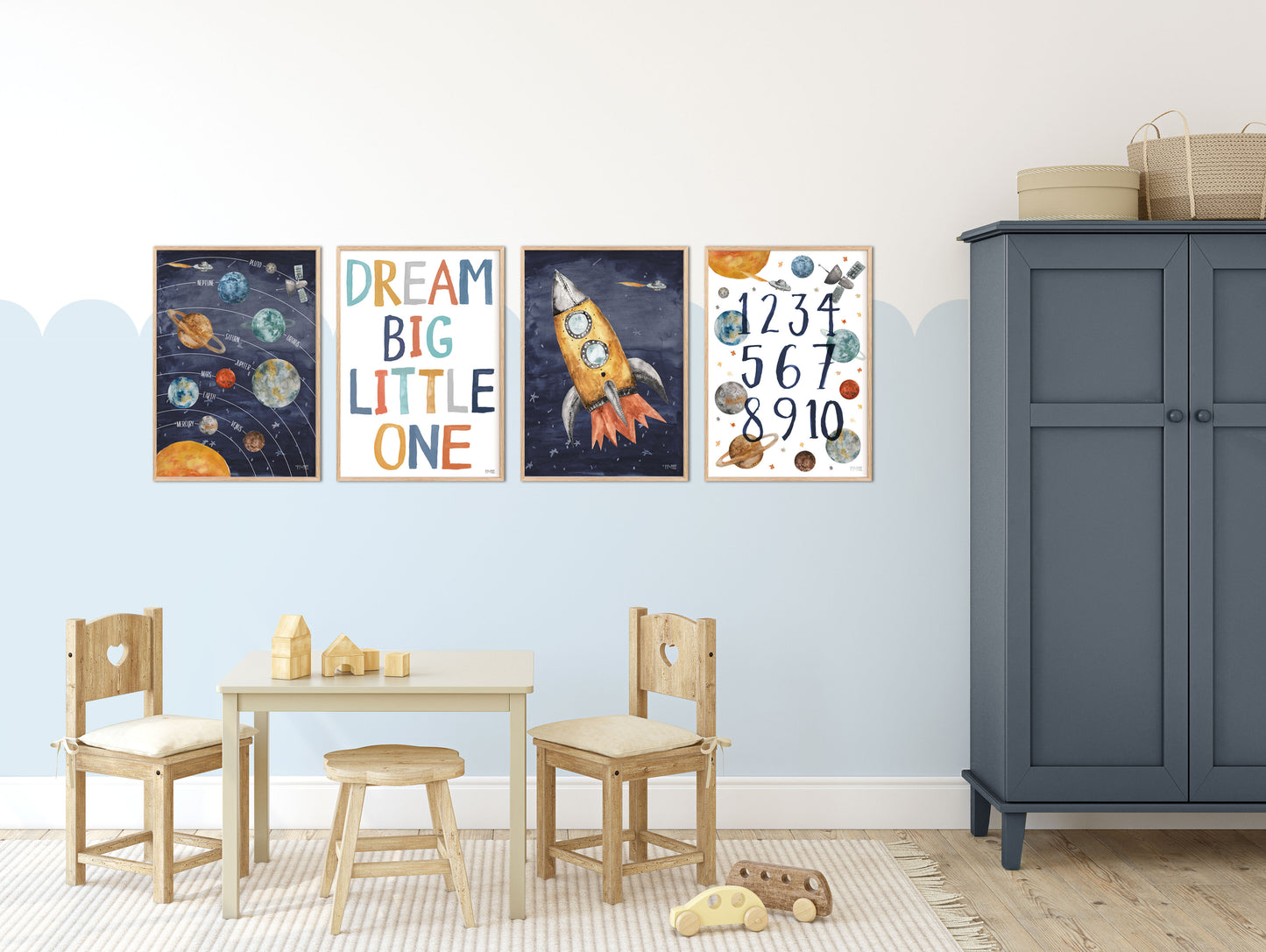 Pip+Phee Space Rocket Art Print