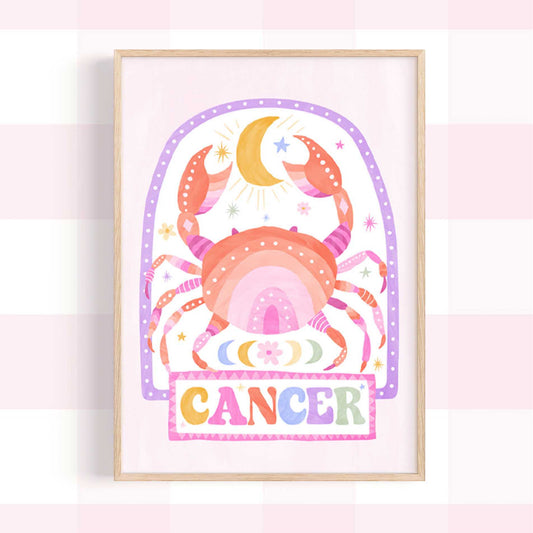 Pip+Phee Horoscope Zodiac Art Print - Cancer - Bright