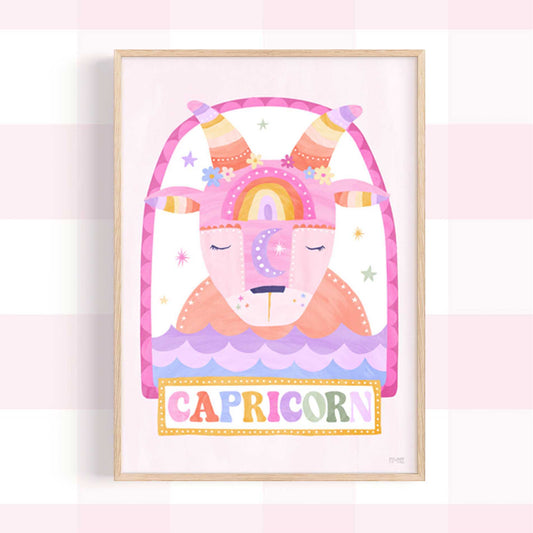Pip+Phee Horoscope Zodiac Art Print - Capricorn - Bright