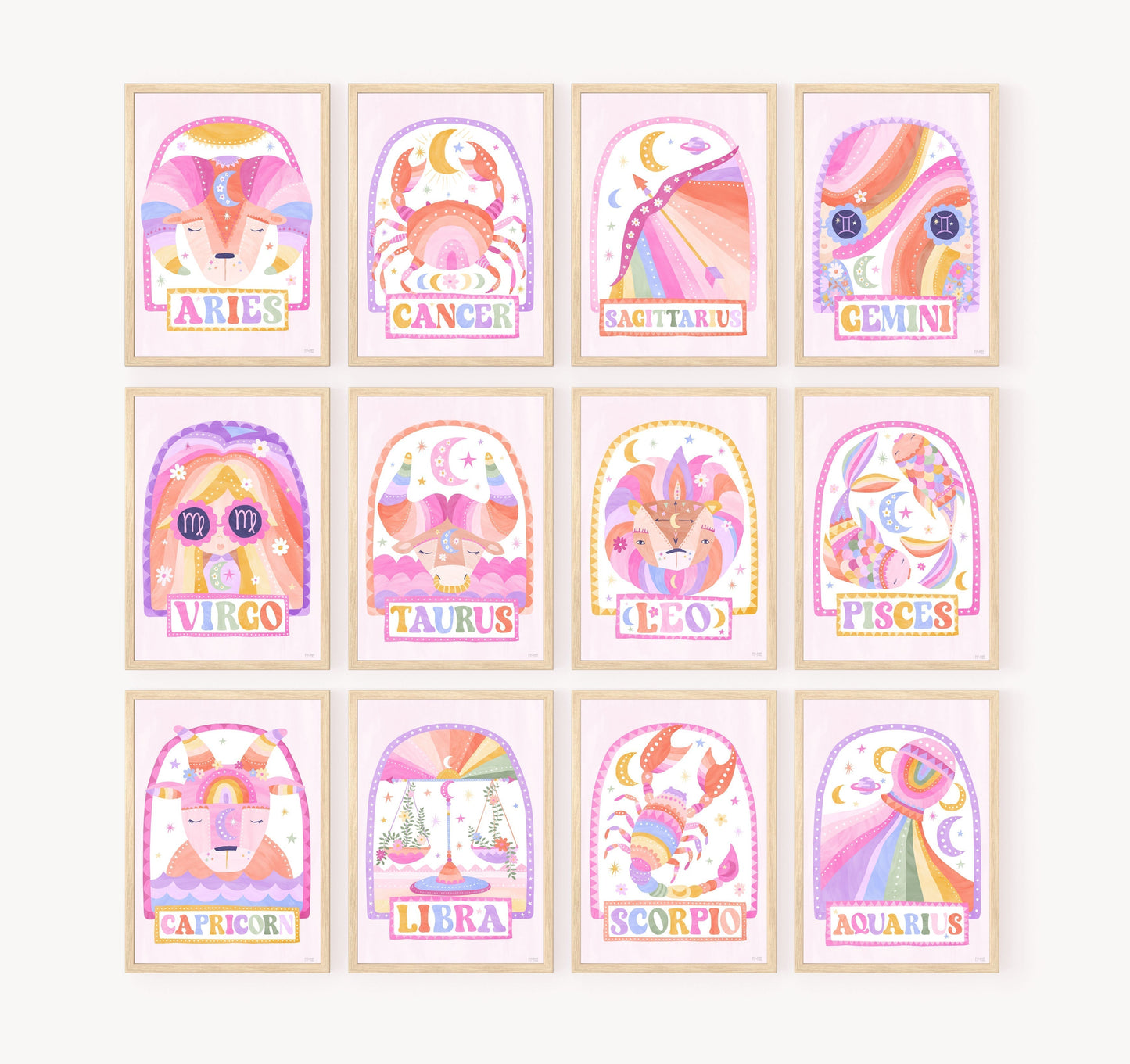 Pip+Phee Horoscope Zodiac Art Print - Libra - Bright