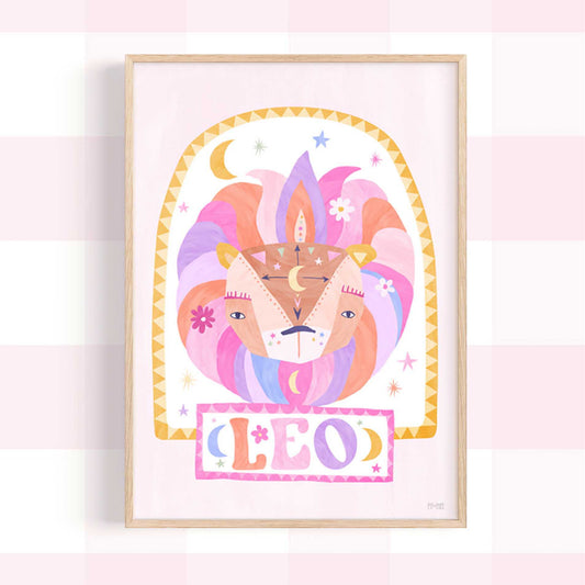Pip+Phee Horoscope Zodiac Art Print - Leo - Bright