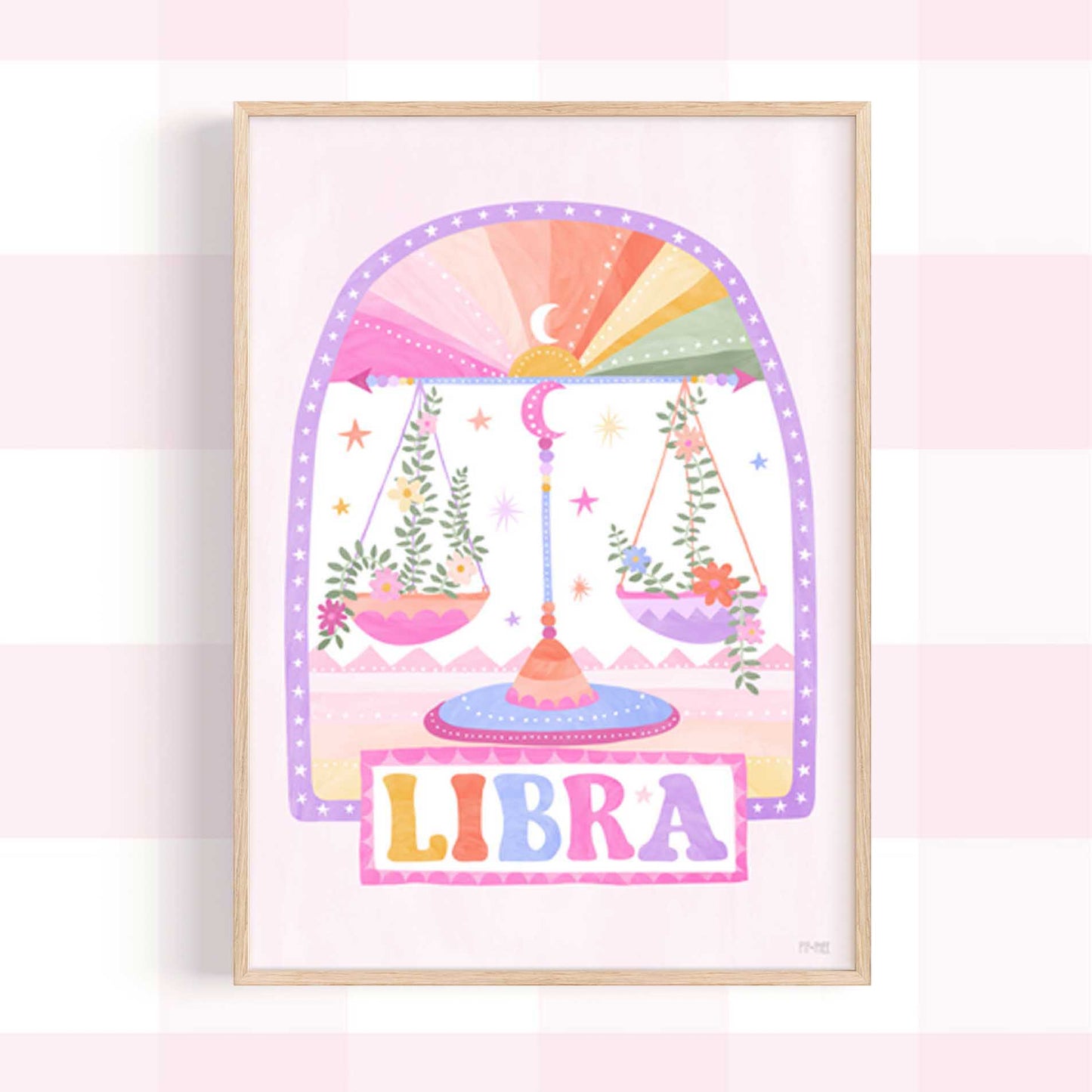 Pip+Phee Horoscope Zodiac Art Print - Libra - Bright
