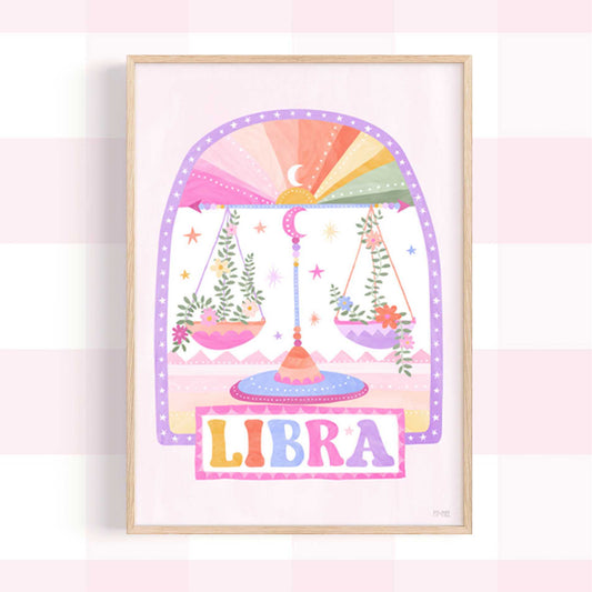 Pip+Phee Horoscope Zodiac Art Print - Libra - Bright