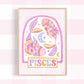 Pip+Phee Horoscope Zodiac Art Print - Pisces - Bright