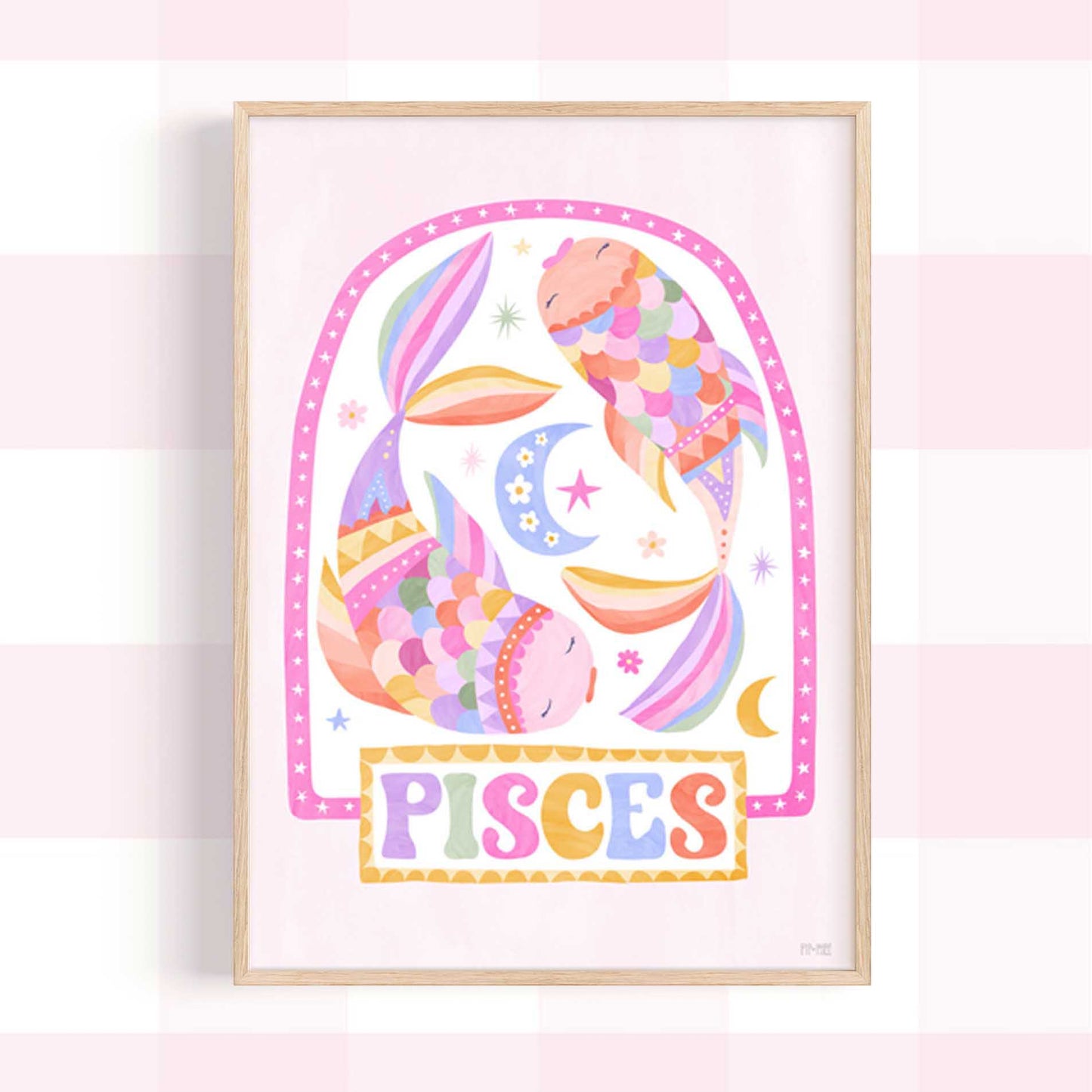 Pip+Phee Horoscope Zodiac Art Print - Pisces - Bright