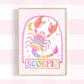 Pip+Phee Horoscope Zodiac Art Print - Scorpio - Bright