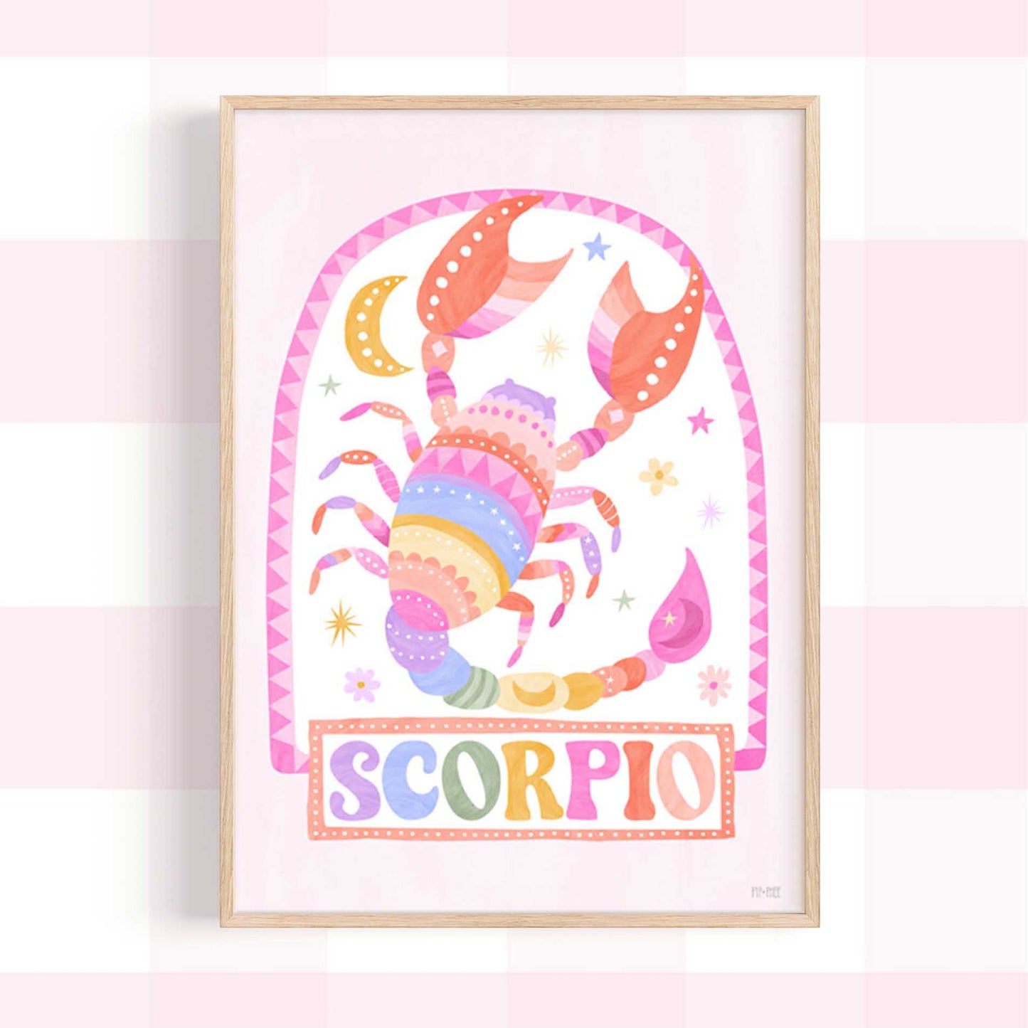 Pip+Phee Horoscope Zodiac Art Print - Scorpio - Bright