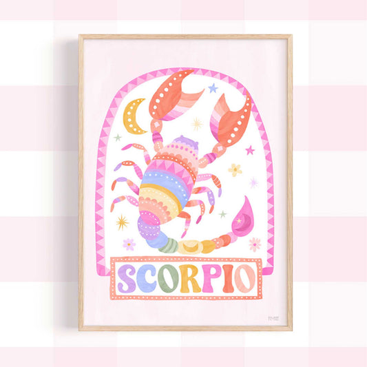 Pip+Phee Horoscope Zodiac Art Print - Scorpio - Bright