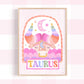 Pip+Phee Horoscope Zodiac Art Print - Taurus - Bright