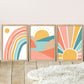 Custom Order - A2 Set of 3 Sunny Days Set - Coral/Teal