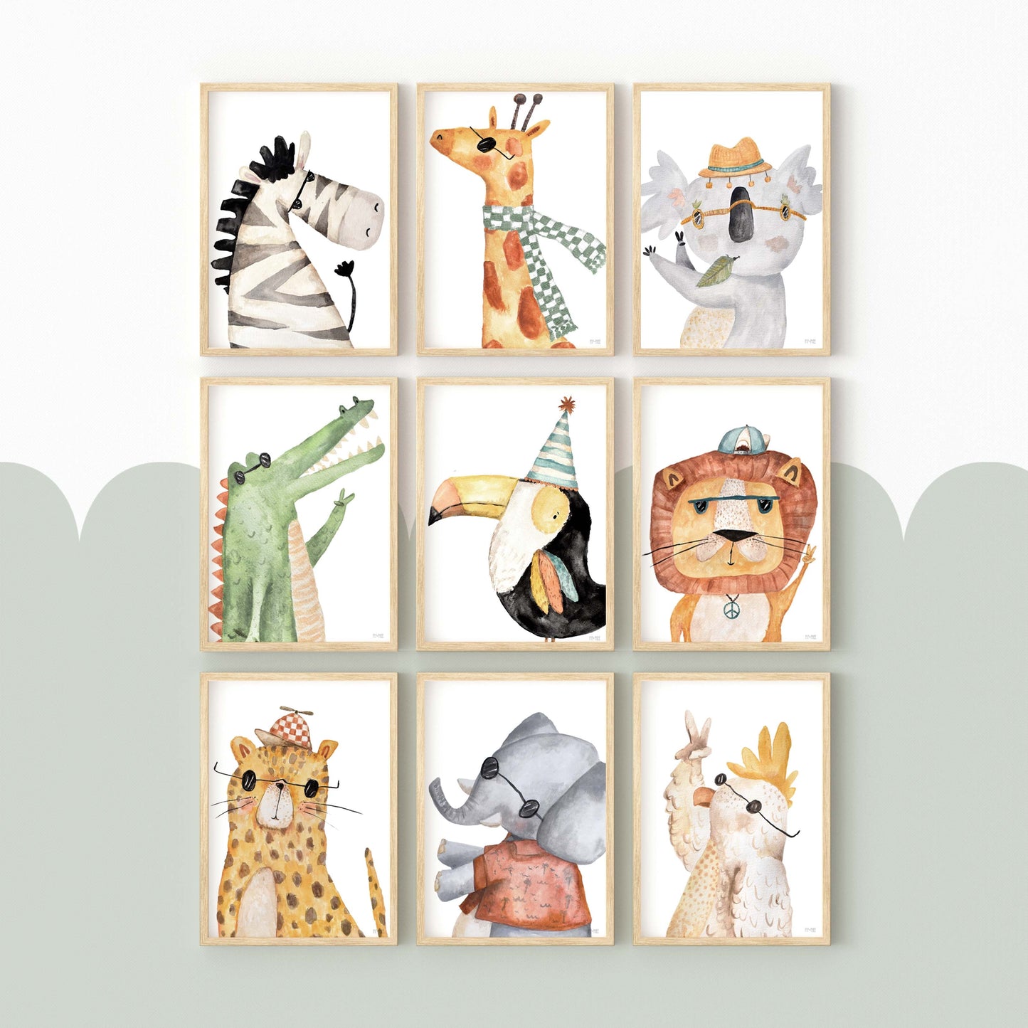 Pip+Phee Safari Bunch - Jungle Zebra Art Print