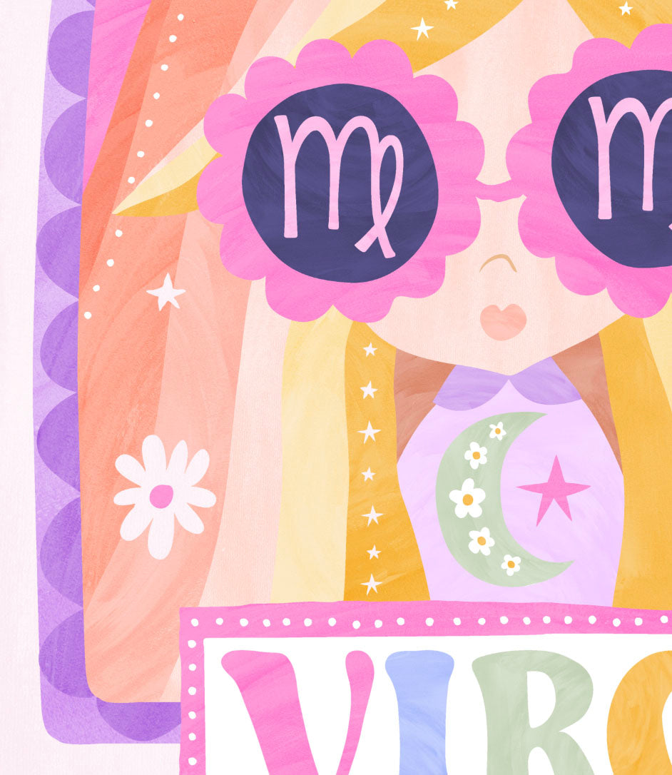 Pip+Phee Horoscope Zodiac Art Print - Virgo - Bright