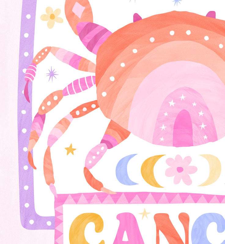 Pip+Phee Horoscope Zodiac Art Print - Cancer - Bright