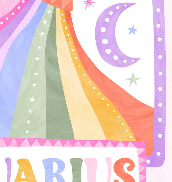 Pip+Phee Horoscope Zodiac Art Print - Aquarius - Bright
