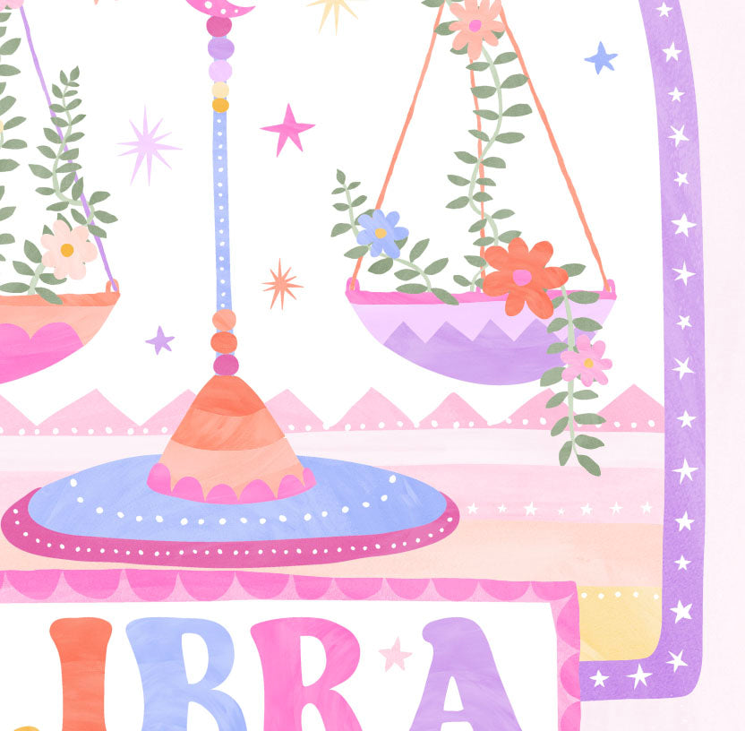 Pip+Phee Horoscope Zodiac Art Print - Libra - Bright