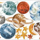 Pip+Phee Space Fabric Wall Decals - Rocket, Stars, Planets, Galaxy