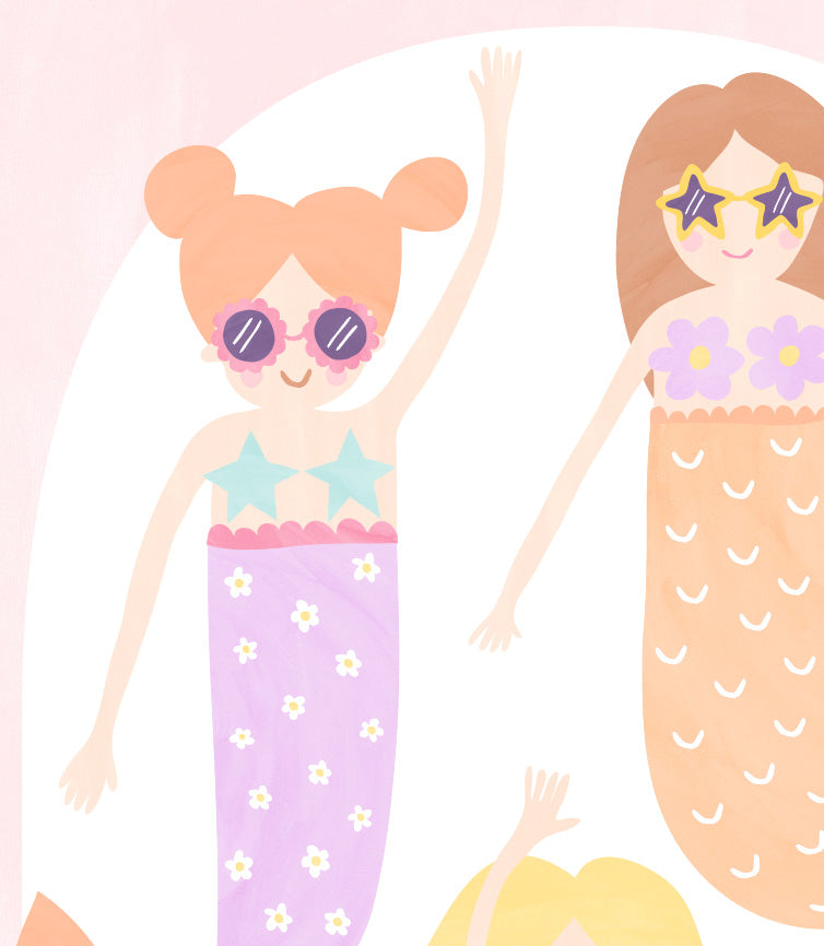 Pip+Phee Daisy Magic Mermaid Art Print - Pastel