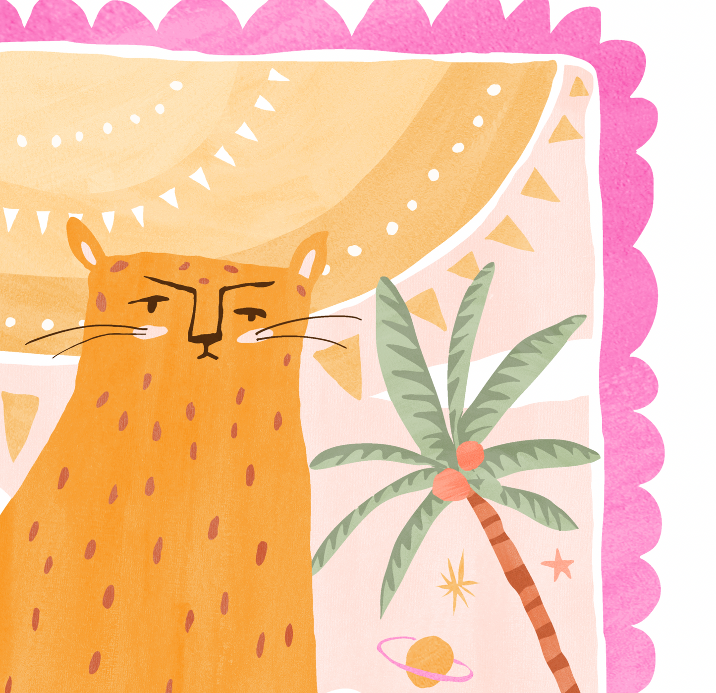 Pip+Phee Coastal Dreamer Leopard Beach Art Print - Bright
