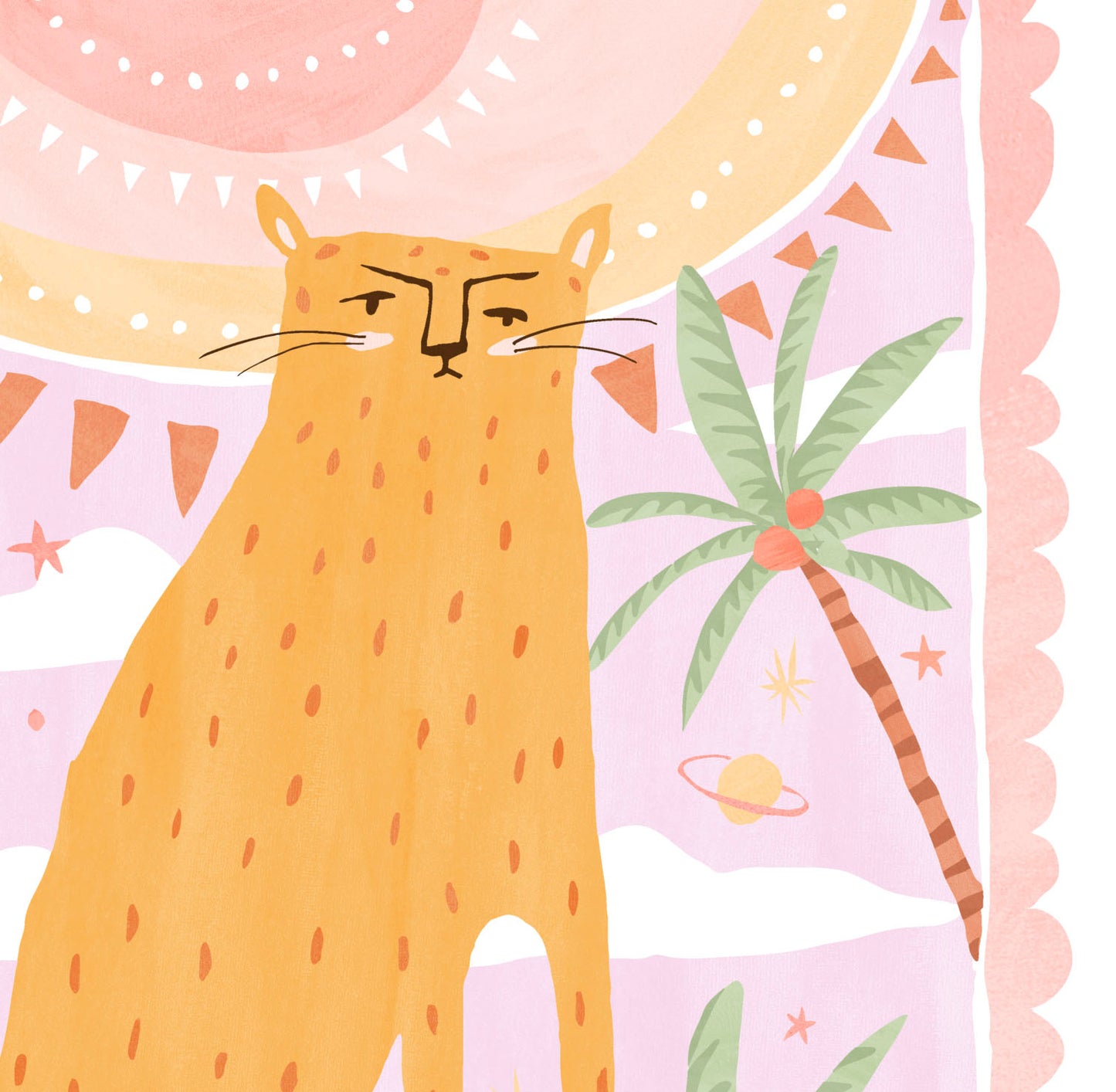 Pip+Phee Coastal Dreamer Leopard Beach Art Print - Dusty Pastel