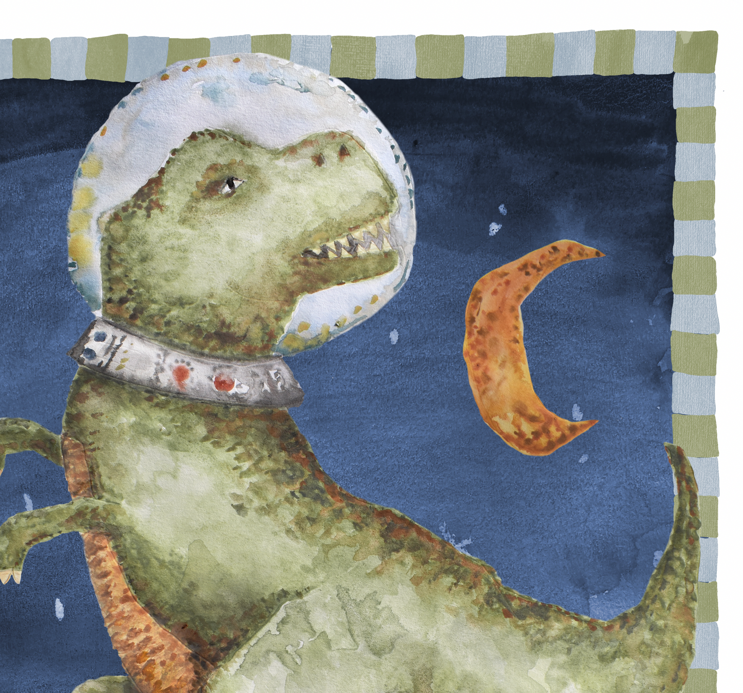 Pip+Phee Galactic Space Dinosaur Trex Print