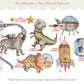 Pip+Phee Space Dinosaurs Fabric Wall Decal Collection