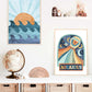 Pip+Phee Horoscope Zodiac Art Print - Aquarius - Blue/Rust