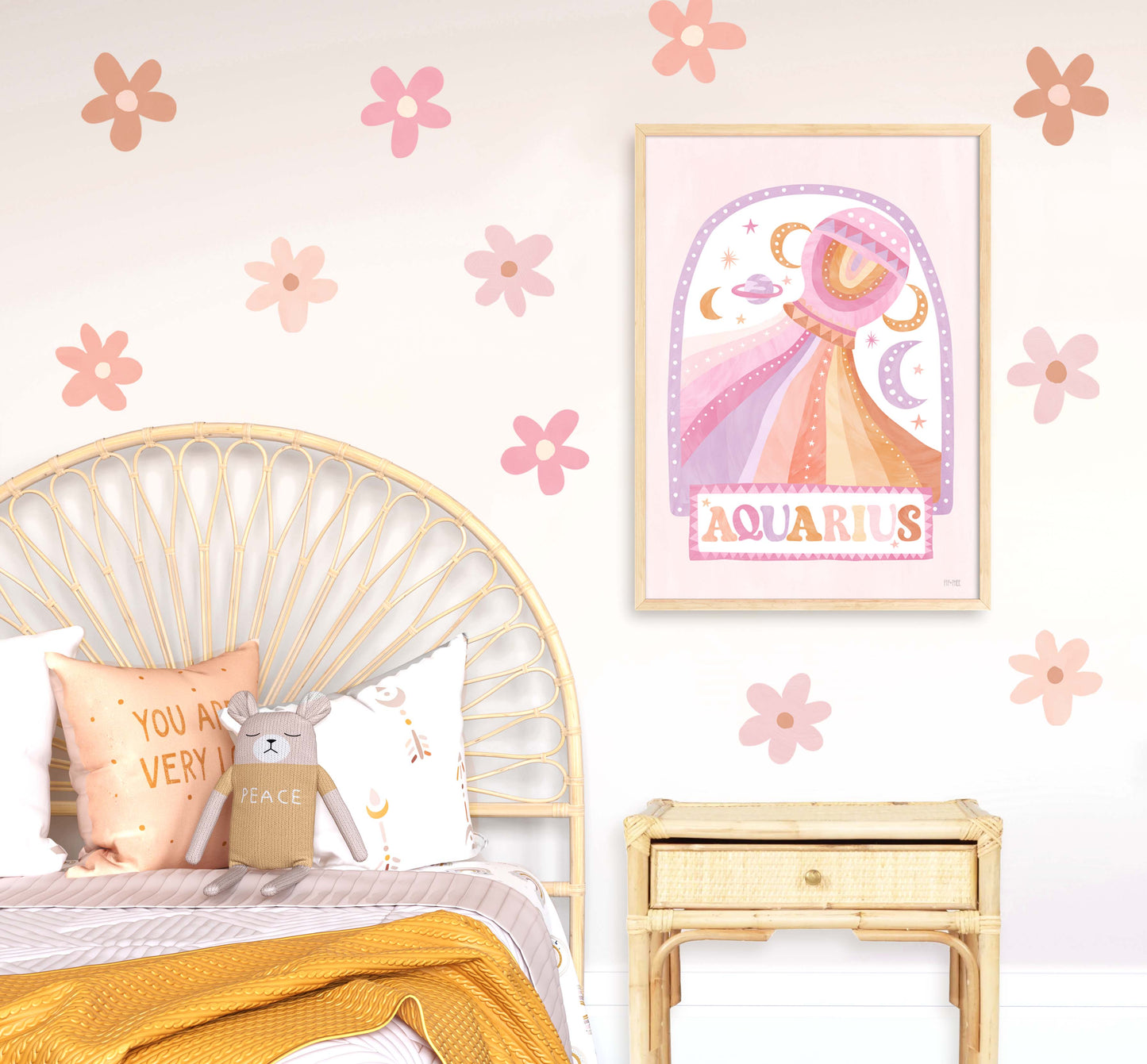 Pip+Phee Horoscope Zodiac Art Print - Aquarius - Pastel