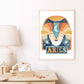 Pip+Phee Horoscope Zodiac Art Print - Aries - Blue/Rust
