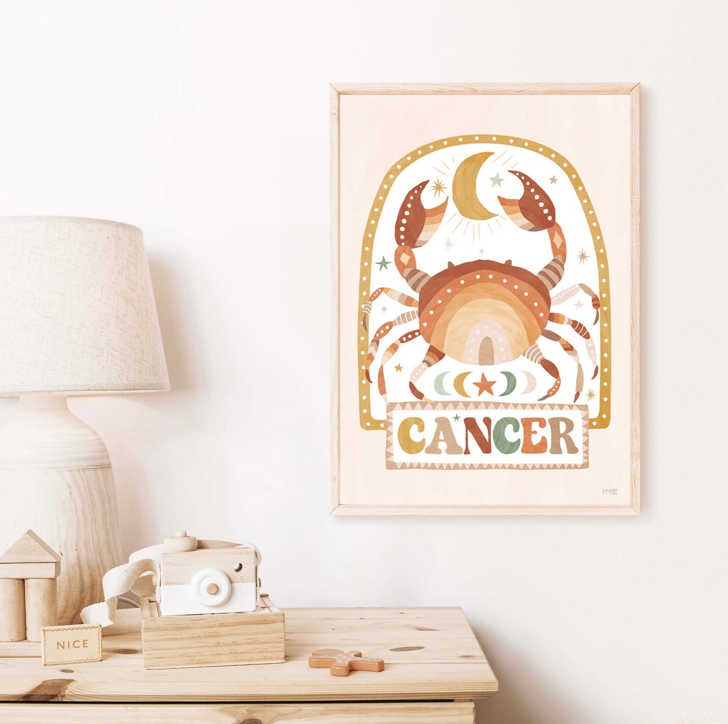 Pip+Phee Horoscope Zodiac Art Print - Cancer - Neutral