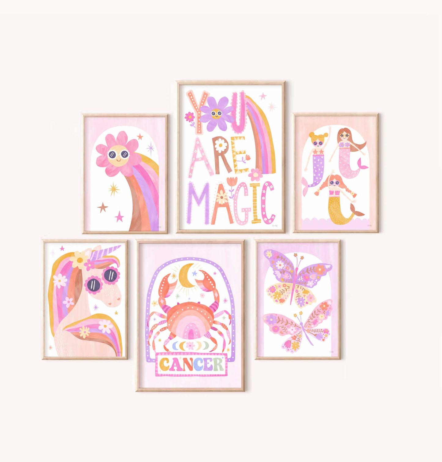 Pip+Phee Horoscope Zodiac Art Print - Cancer - Bright