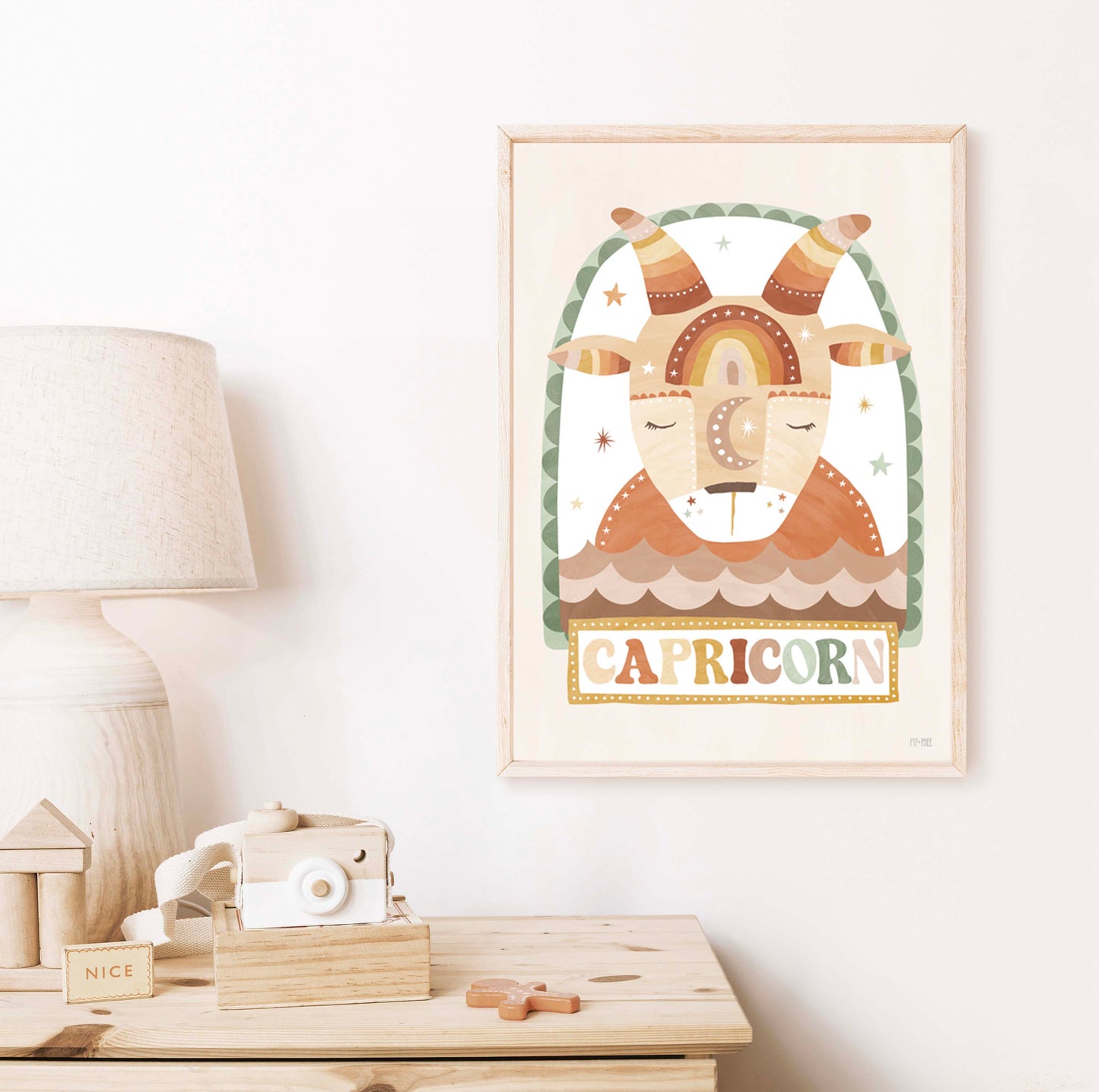 Pip+Phee Horoscope Zodiac Art Print - Capricorn - Neutral