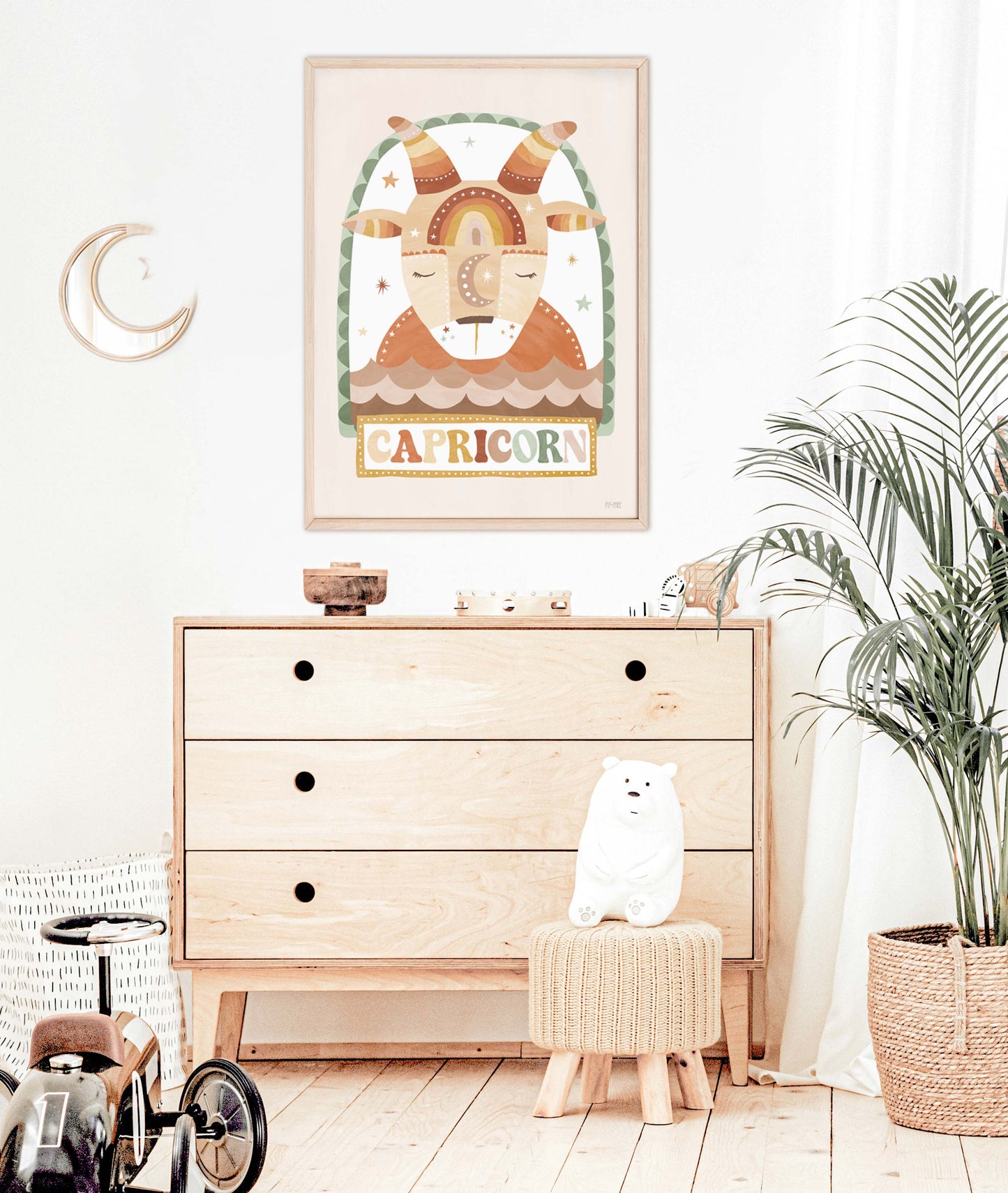 Pip+Phee Horoscope Zodiac Art Print - Capricorn - Neutral