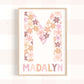 Pip+Phee Personalised Daisy Name Art Print - Dusty