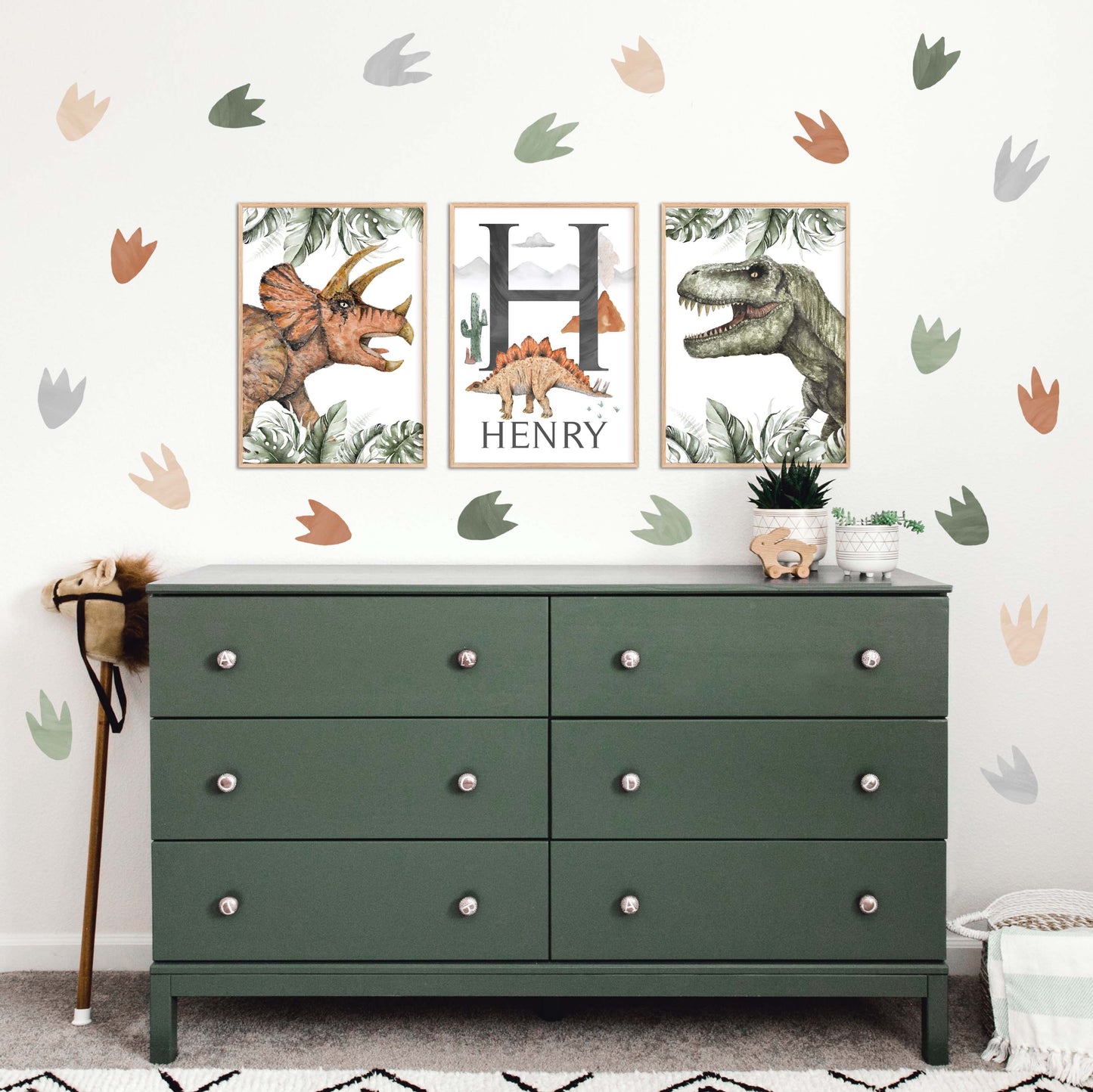 Pip+Phee Jurassic Dinosaur Footprint Fabric Wall Decals - Reusable