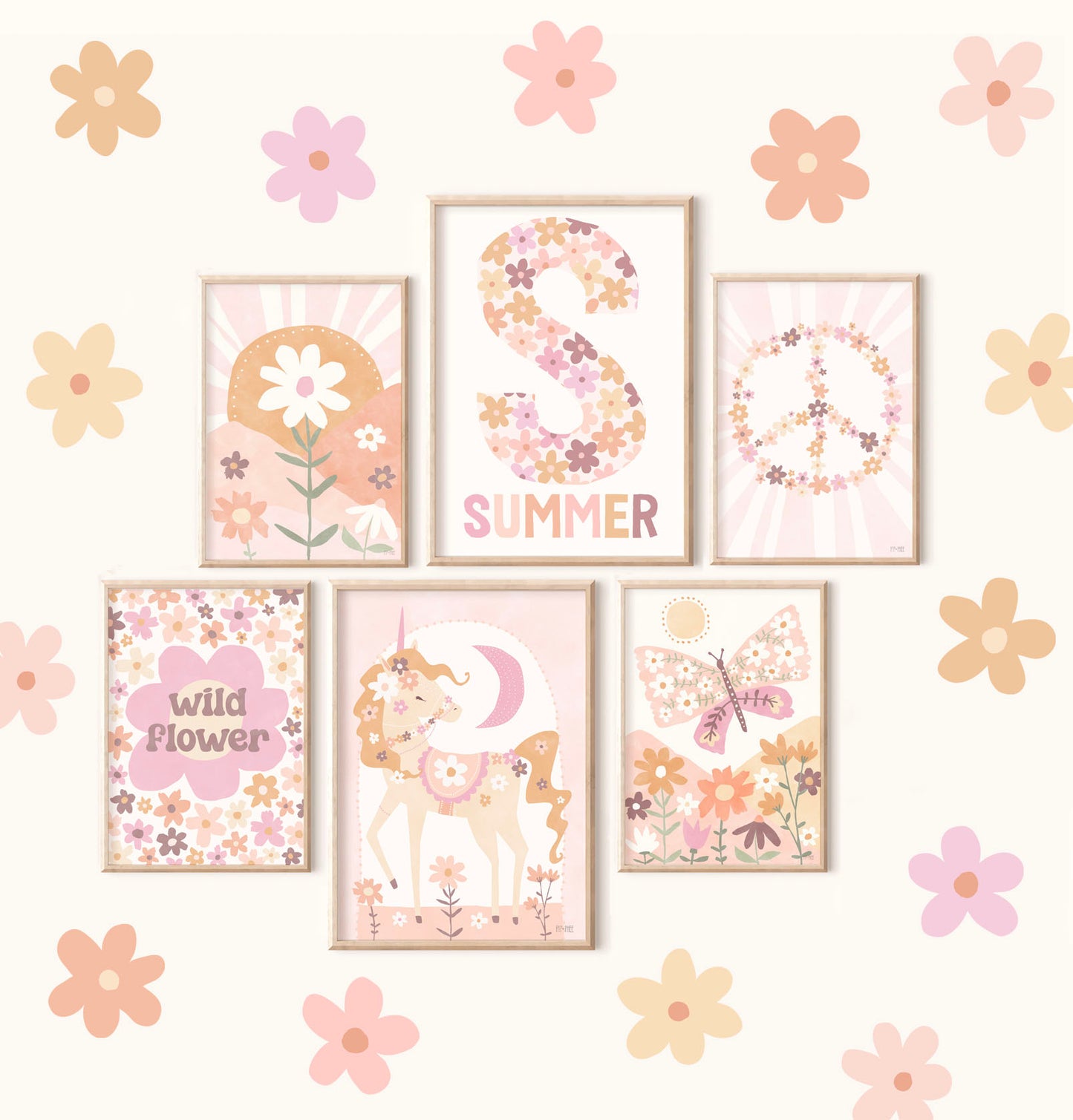 Pip+Phee Daisy Fields Art Print - Dusty Peach