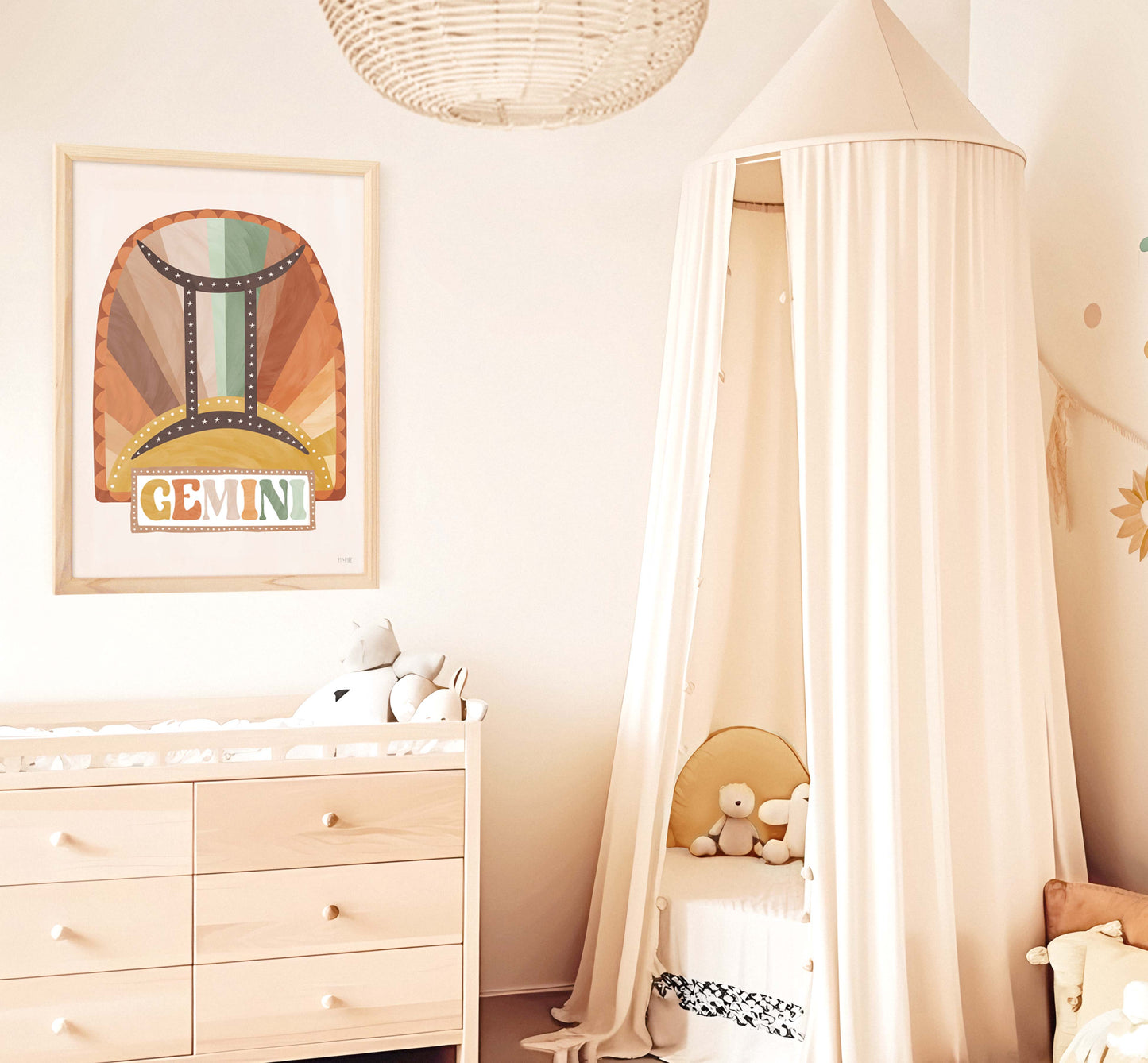 Pip+Phee Horoscope Zodiac Art Print - Gemini - Neutral