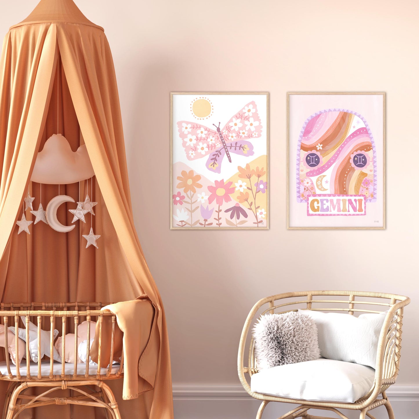 Pip+Phee Horoscope Zodiac Art Print - Gemini - Pastel