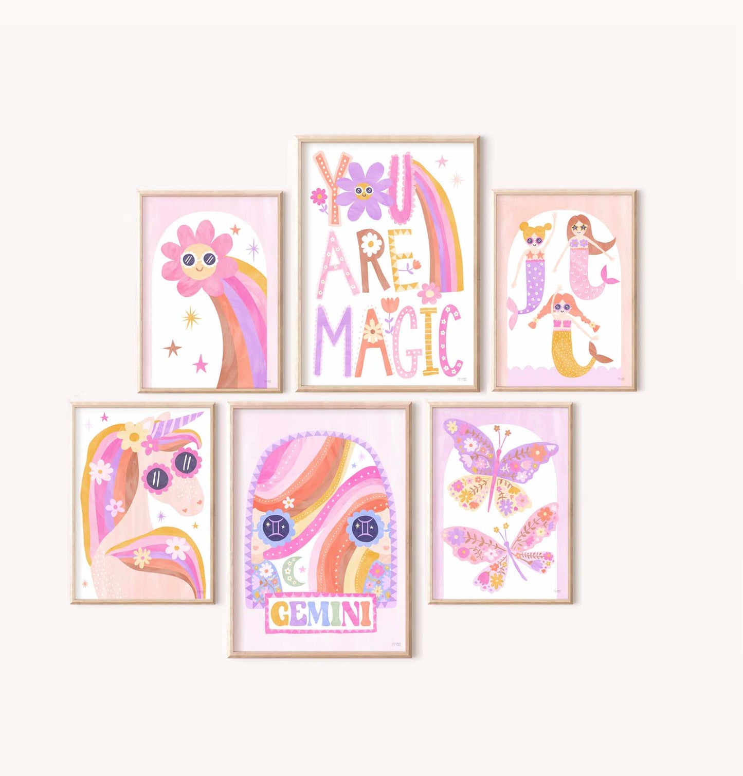 Pip+Phee Horoscope Zodiac Art Print - Gemini - Bright