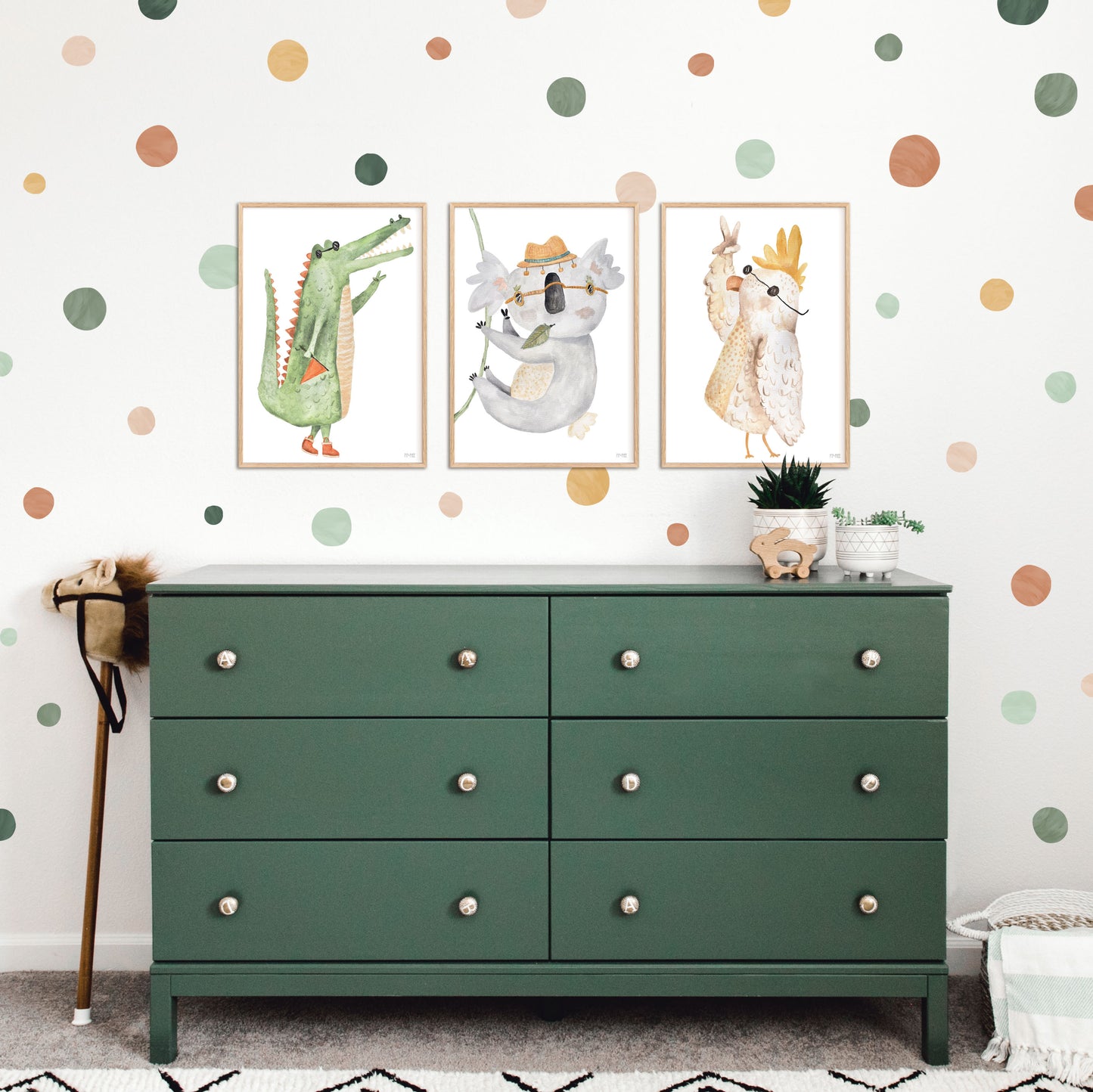 Pip+Phee Spot Fabric Wall Decals - Reusable - Jungle Colours