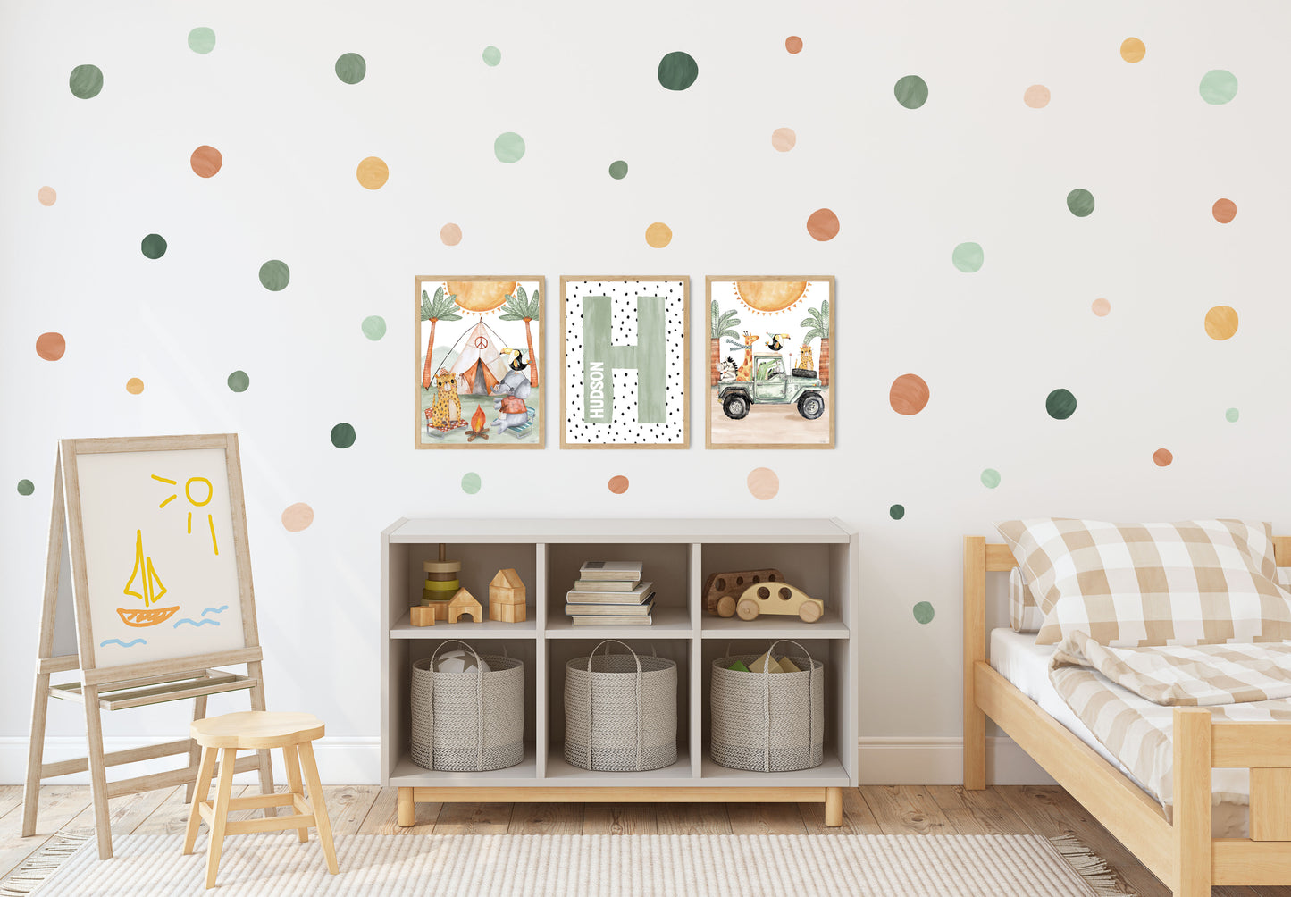 Pip+Phee Spot Fabric Wall Decals - Reusable - Jungle Colours