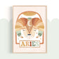 Pip+Phee Horoscope Zodiac Art Print - Aries - Neutral