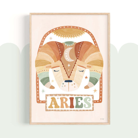 Pip+Phee Horoscope Zodiac Art Print - Aries - Neutral