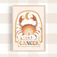 Pip+Phee Horoscope Zodiac Art Print - Cancer - Neutral
