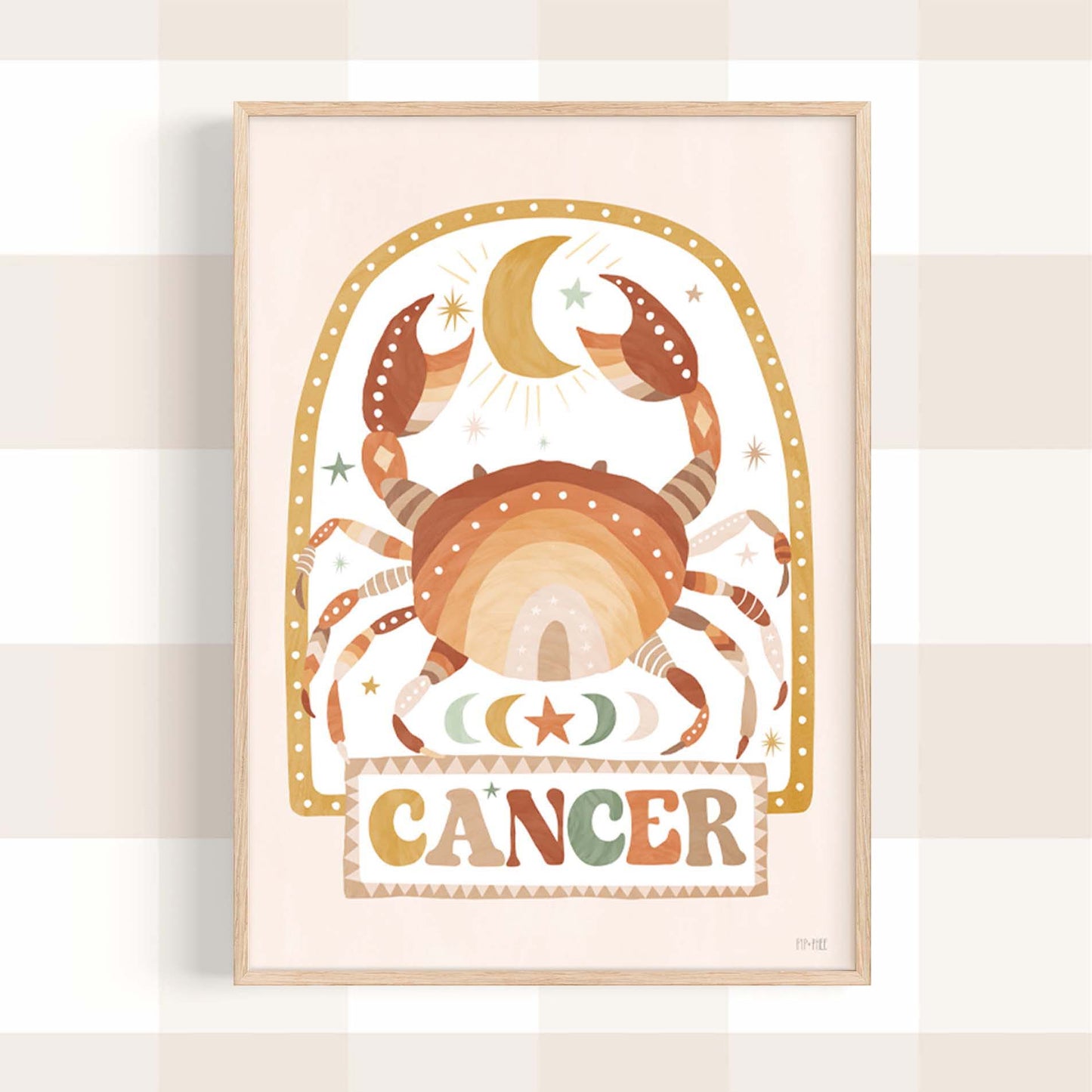Pip+Phee Horoscope Zodiac Art Print - Cancer - Neutral