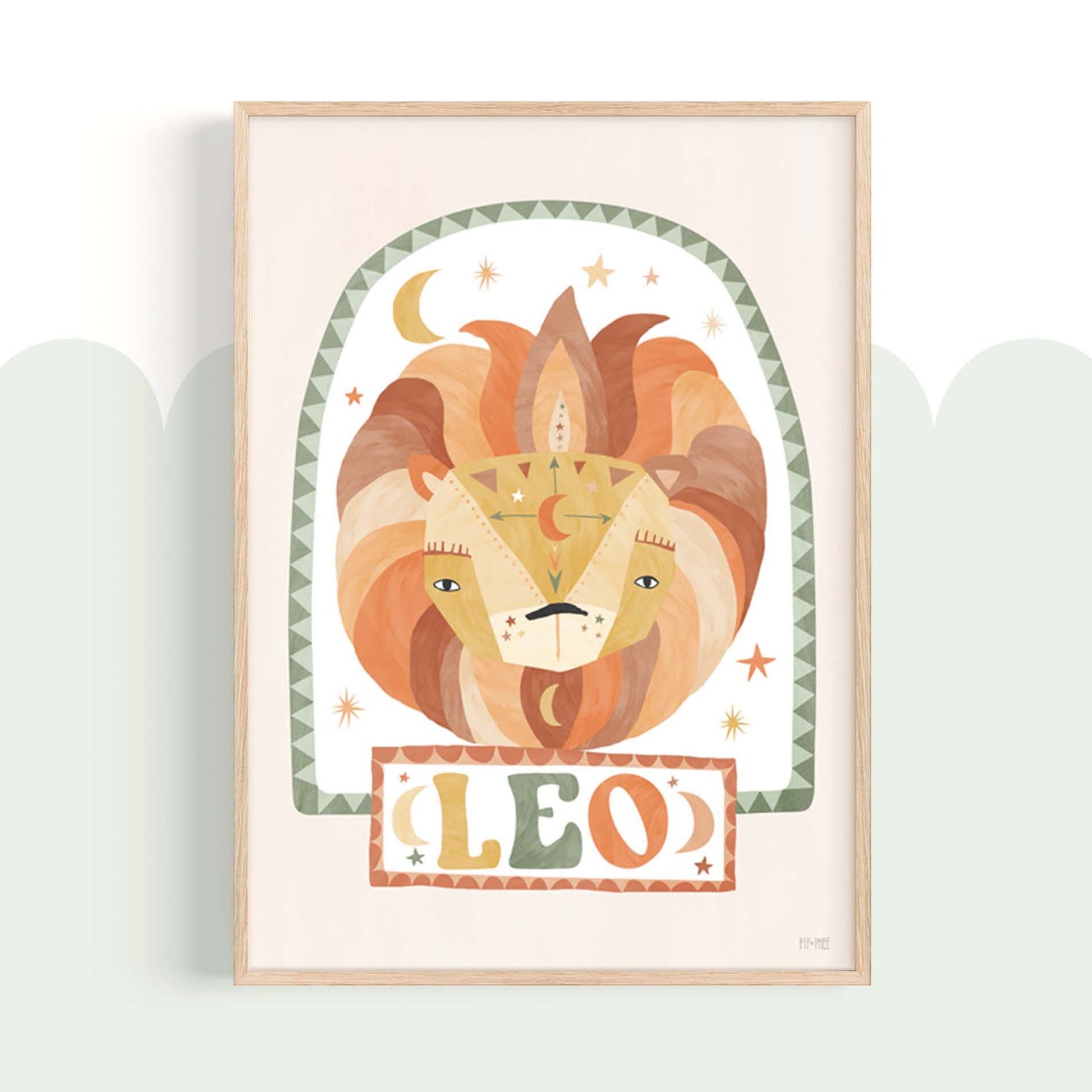 Pip+Phee Horoscope Zodiac Art Print - Leo - Neutral