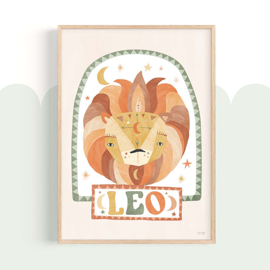 Pip+Phee Horoscope Zodiac Art Print - Leo - Neutral