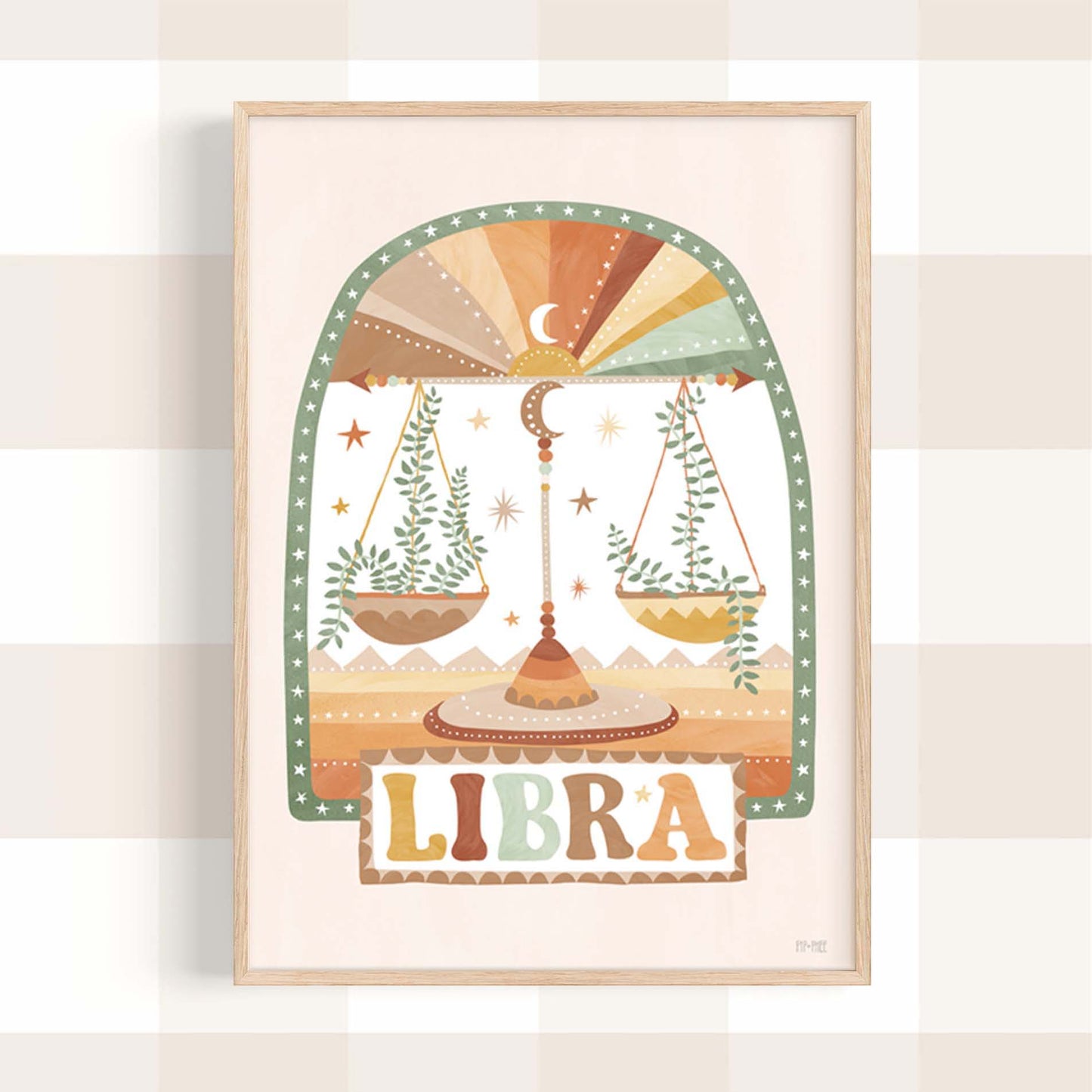 Pip+Phee Horoscope Zodiac Art Print - Libra - Neutral
